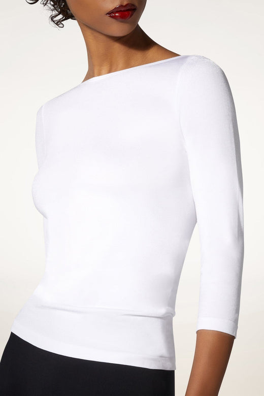 Wolford - Cordoba Top Long Sleeves55040 - 1001 White Trøjer 