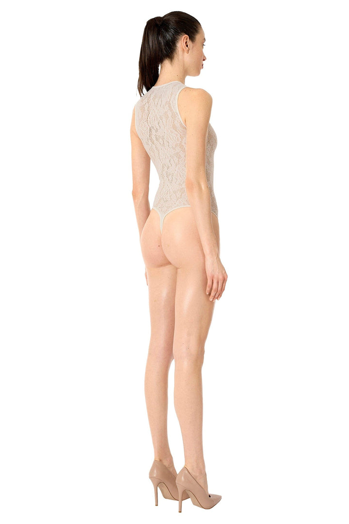 Wolford - Infinite Rose Net String Body 79349 - 1168 Whipped Cream Bodystockings 