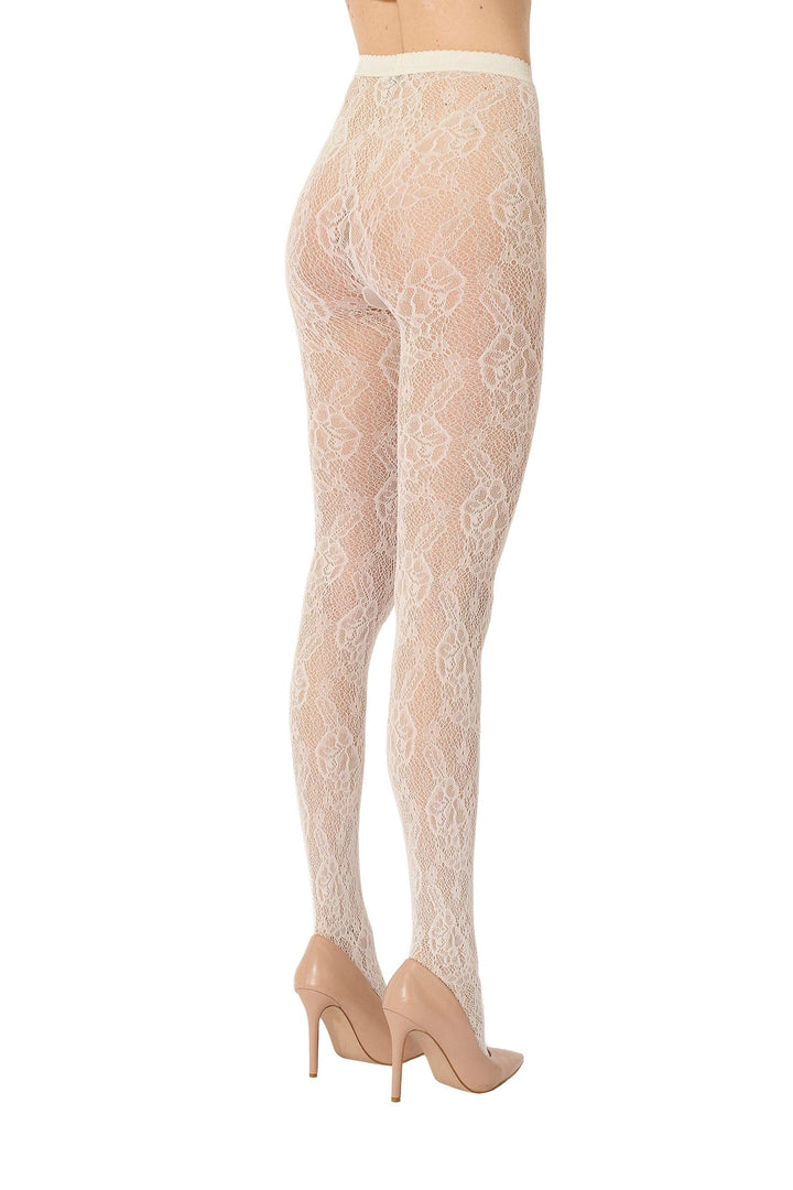 Wolford - Infinite Rose Net Tights 19478 - 1168 Whipped Cream Strømpebukser 