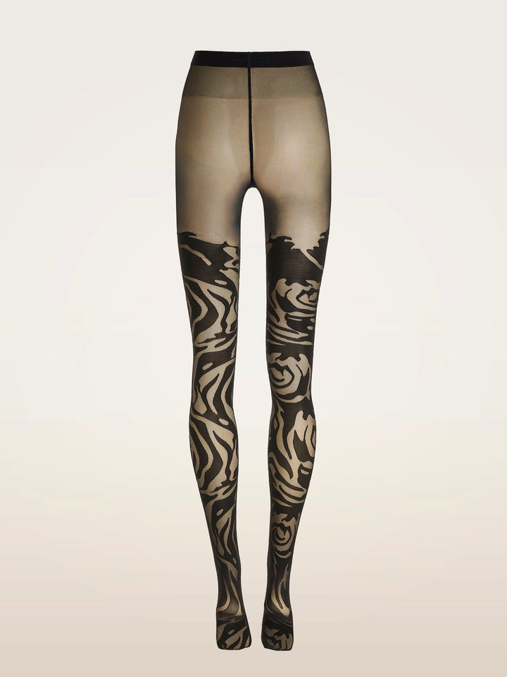 Wolford - Rose Shadow Tights 17683 - 9180 Black/black Strømpebukser 