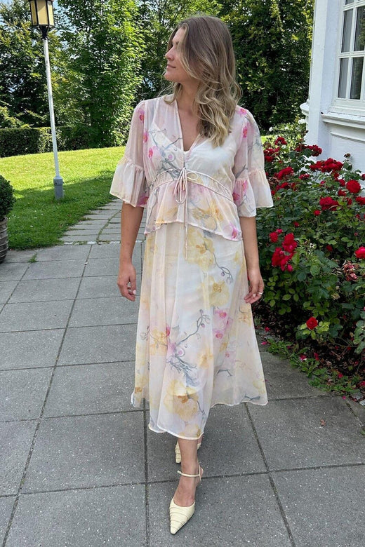 YAS - Yasblomina 2/4 Ankle Dress - 5010329 Afterglow Blomina Aop Kjoler 