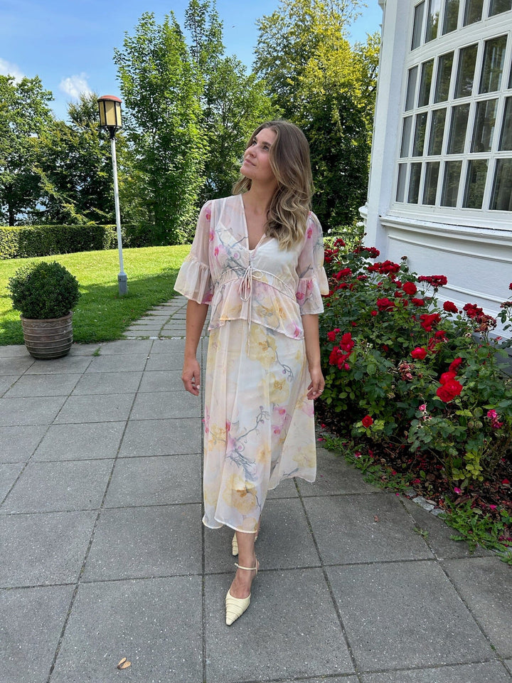 YAS - Yasblomina 2/4 Ankle Dress - 5010329 Afterglow Blomina Aop Kjoler 