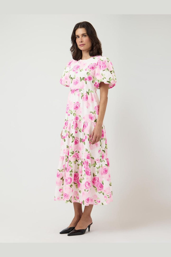 YAS - Yascolea Ss Ankle Dress - 5038687 Star White Pink Emula