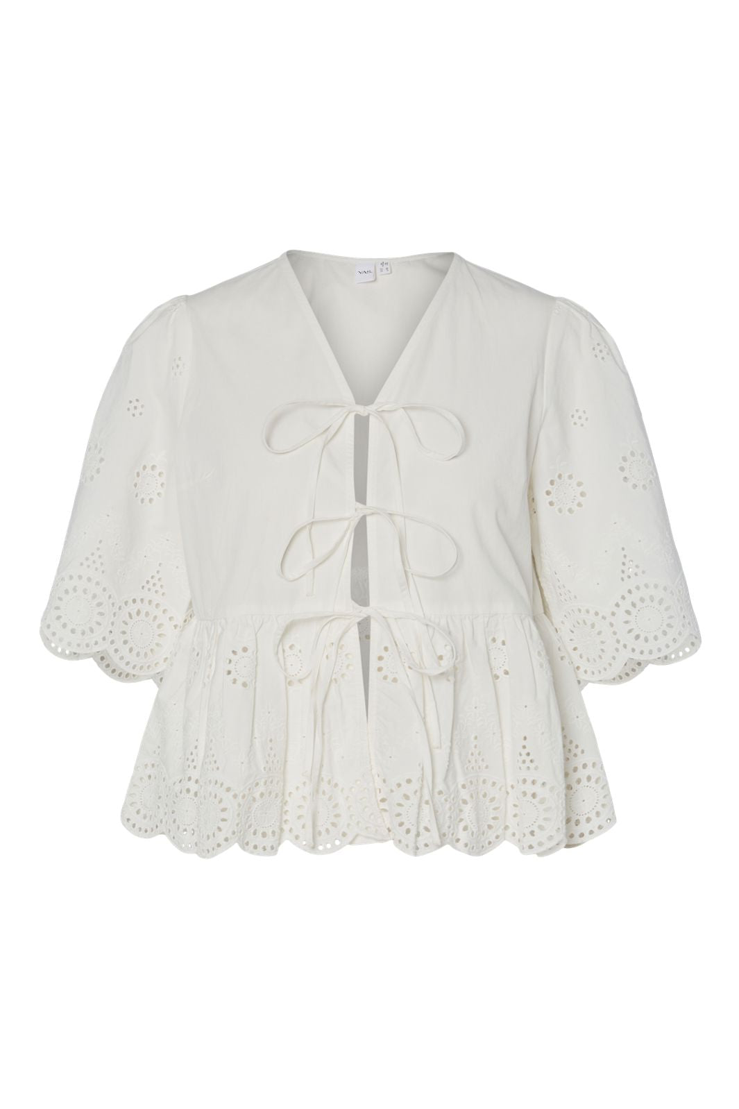 YAS - Yascornelia 2/4 Tie Top - 4574166 Star White
