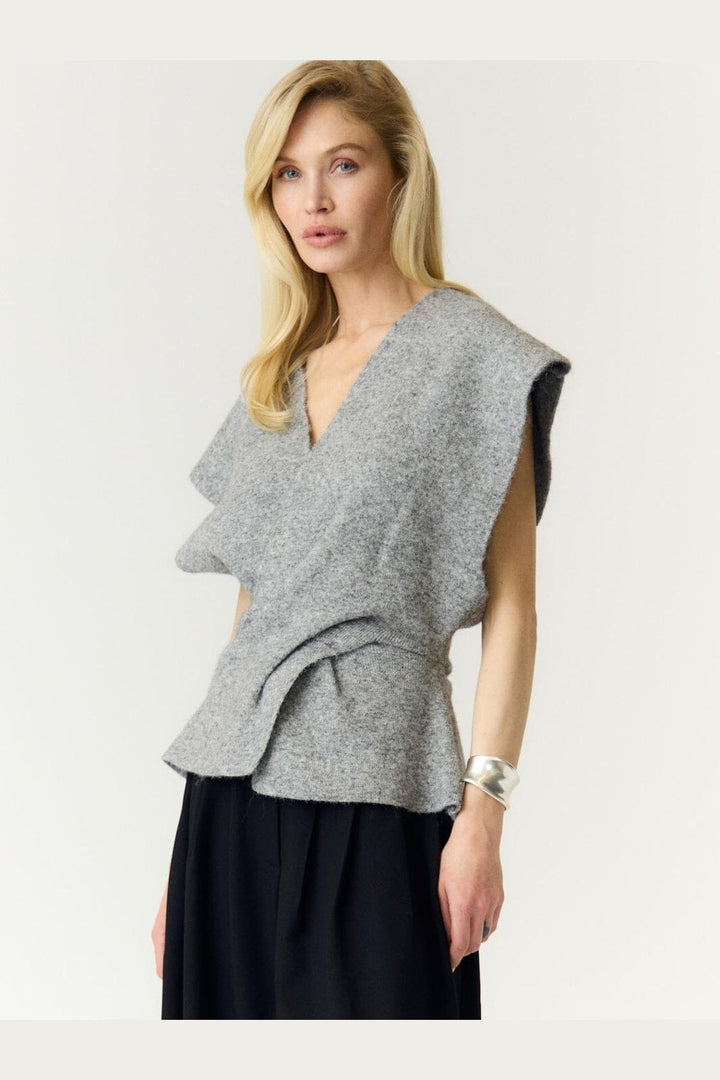 YAS - Yasdavia Sl Knit Vest - 5164771 Medium Grey Melange