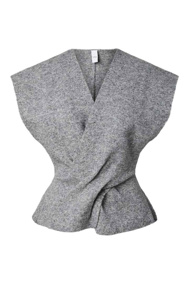 YAS - Yasdavia Sl Knit Vest - 5164771 Medium Grey Melange