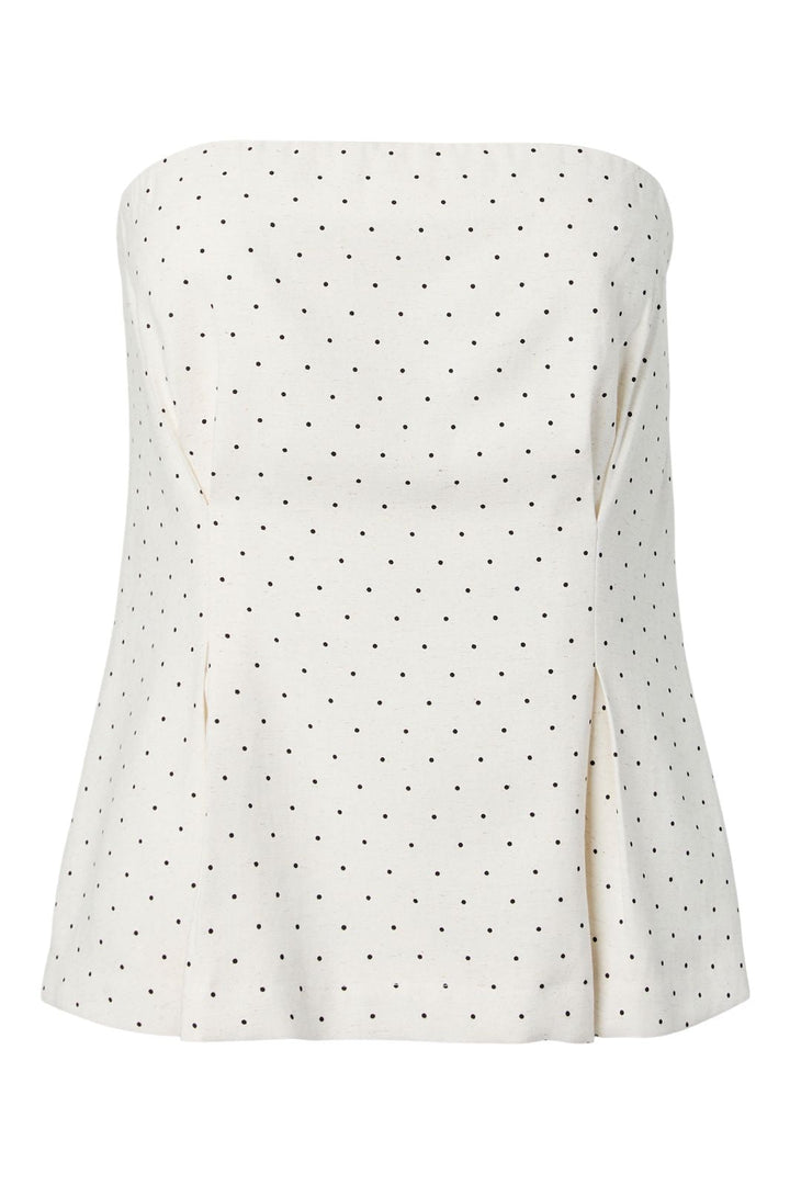 YAS - Yasdotly Corsage Top - 5067501 Star White W. Black Dots