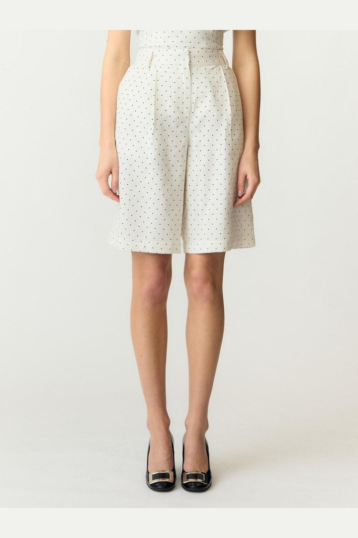 YAS - Yasdotly Long Shorts - 5018049 Star White W. Black Dots