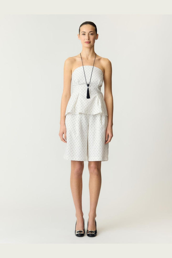 YAS - Yasdotly Long Shorts - 5018049 Star White W. Black Dots