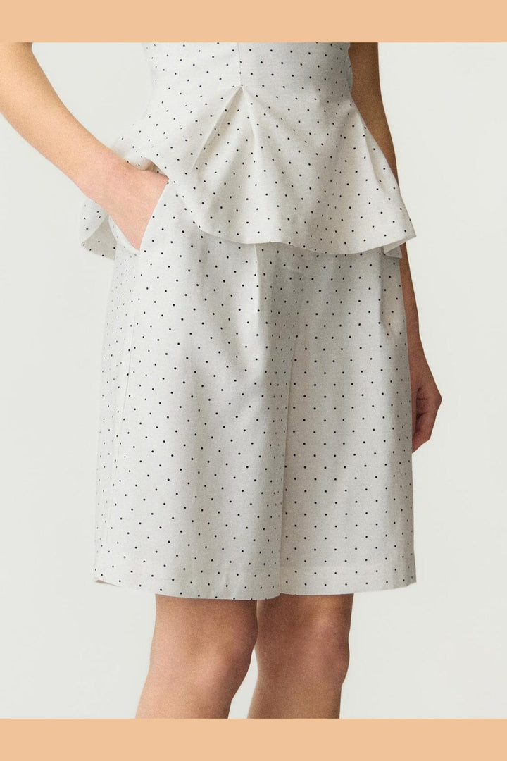 YAS - Yasdotly Long Shorts - 5018049 Star White W. Black Dots