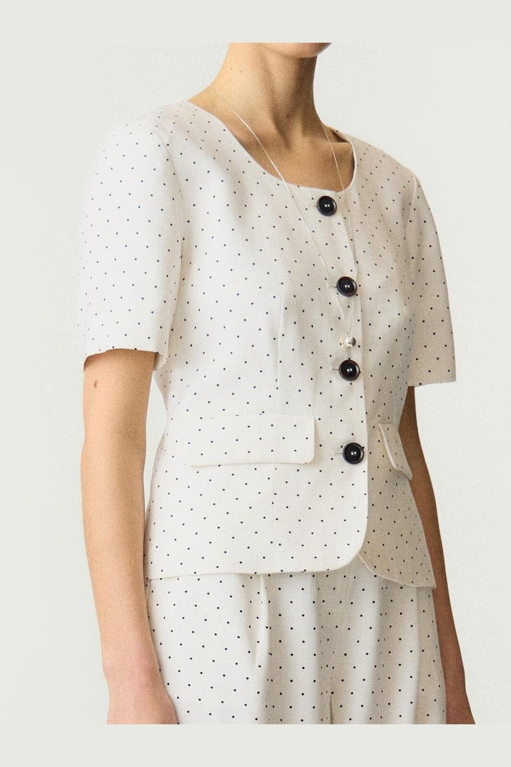 YAS - Yasdotly Ss Blazer - 5018045 Star White W. Black Dots