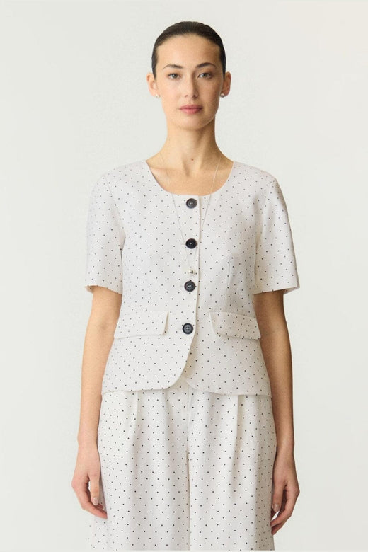 YAS - Yasdotly Ss Blazer - 5018045 Star White W. Black Dots