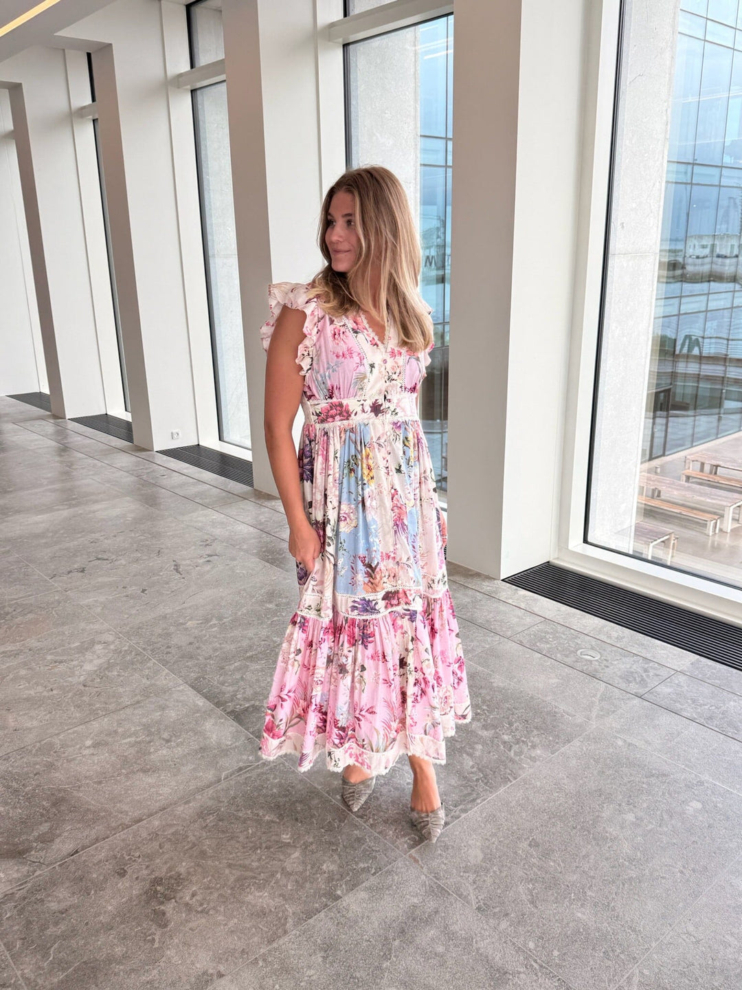 YAS - Yasmessa Long Dress Fest - 5017213 Pristine W. Ballerina/Skyway Kjoler 