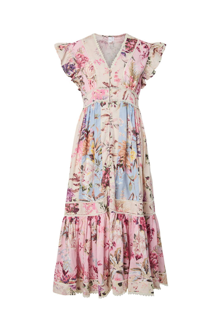 YAS - Yasmessa Long Dress Fest - 5017213 Pristine W. Ballerina/Skyway