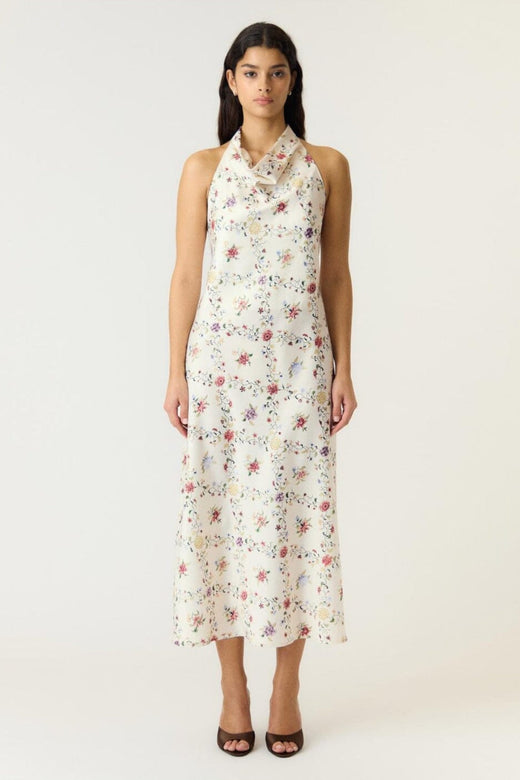 YAS - Yaspella Halterneck Long Dress - 5166046 Pristine Hannah Print