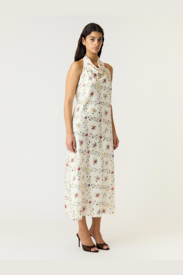 YAS - Yaspella Halterneck Long Dress - 5166046 Pristine Hannah Print