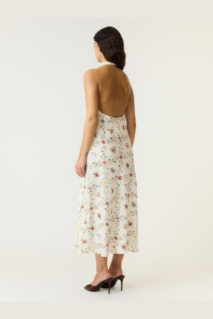 YAS - Yaspella Halterneck Long Dress - 5166046 Pristine Hannah Print