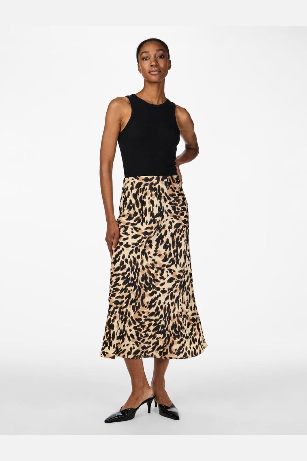 YAS - Yaspella Midi Skirt - 4545176 Black Leo Print