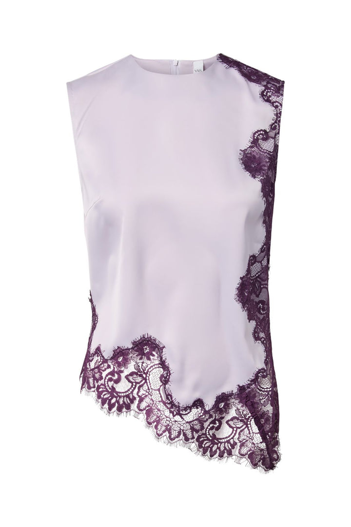 YAS - Yaspella Sl Lace Top Story - 5134994 Orchid Petal W Wineberry Lace