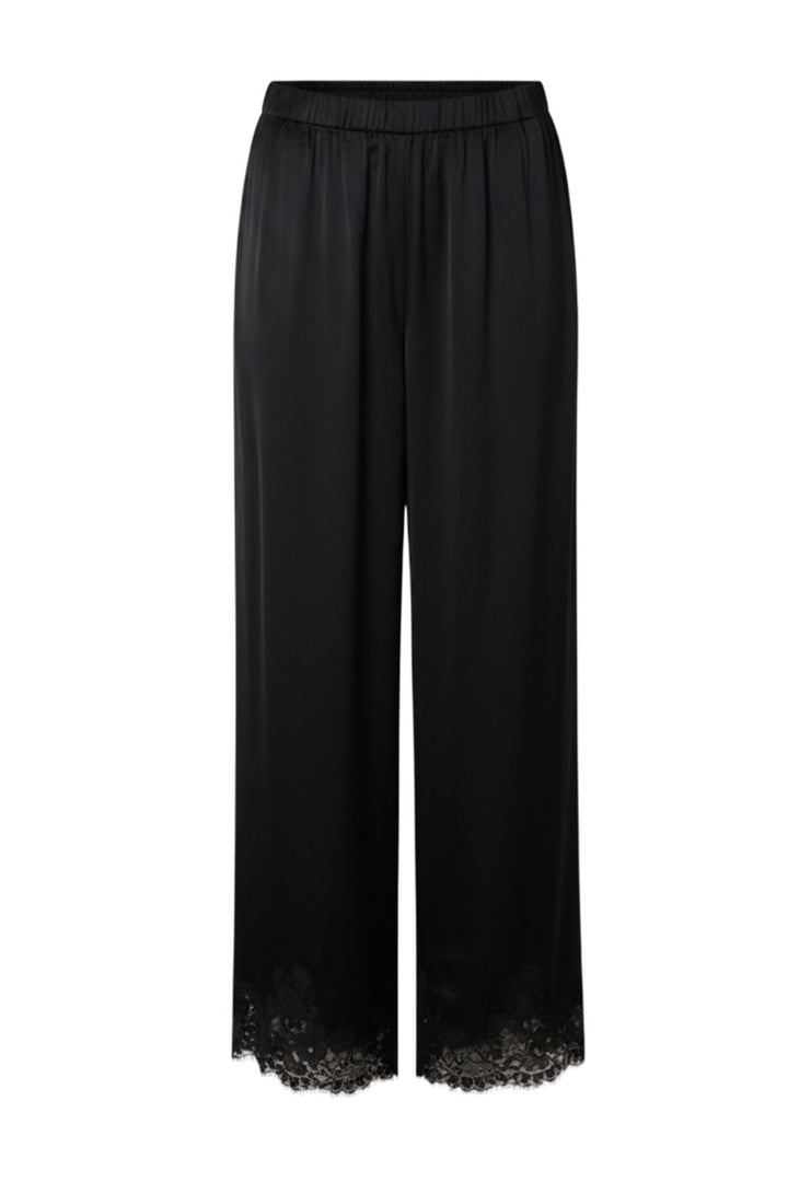 YAS - Yaspersi Satin Lace Pants - 5221208 Black