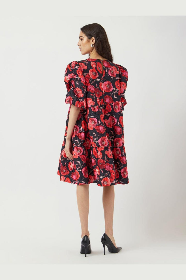YAS - Yaspoppina 2/4 Dress - 4860928 Black Poppina Aop