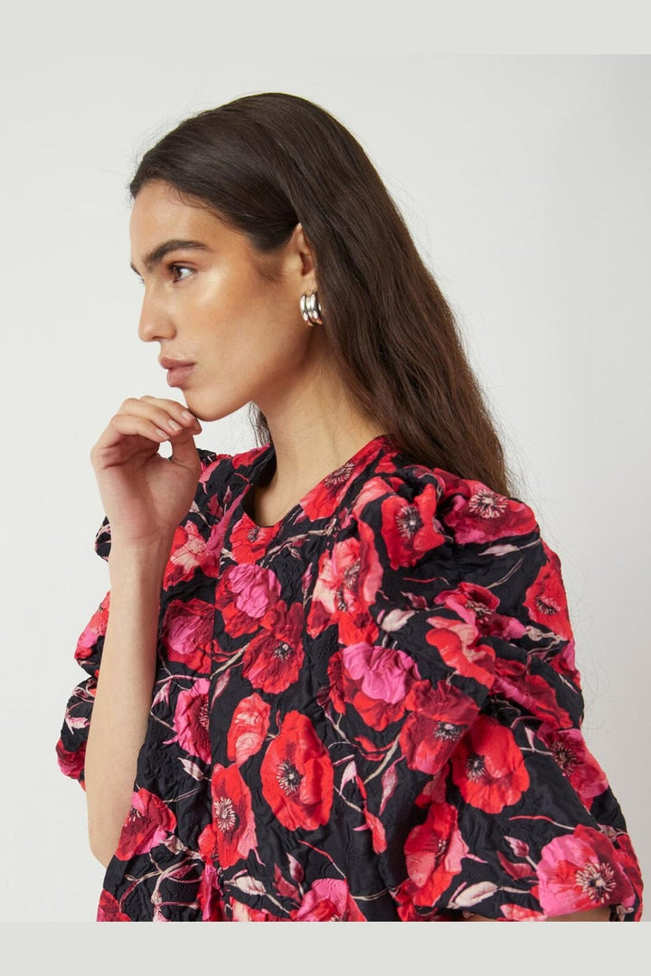 YAS - Yaspoppina 2/4 Dress - 4860928 Black Poppina Aop