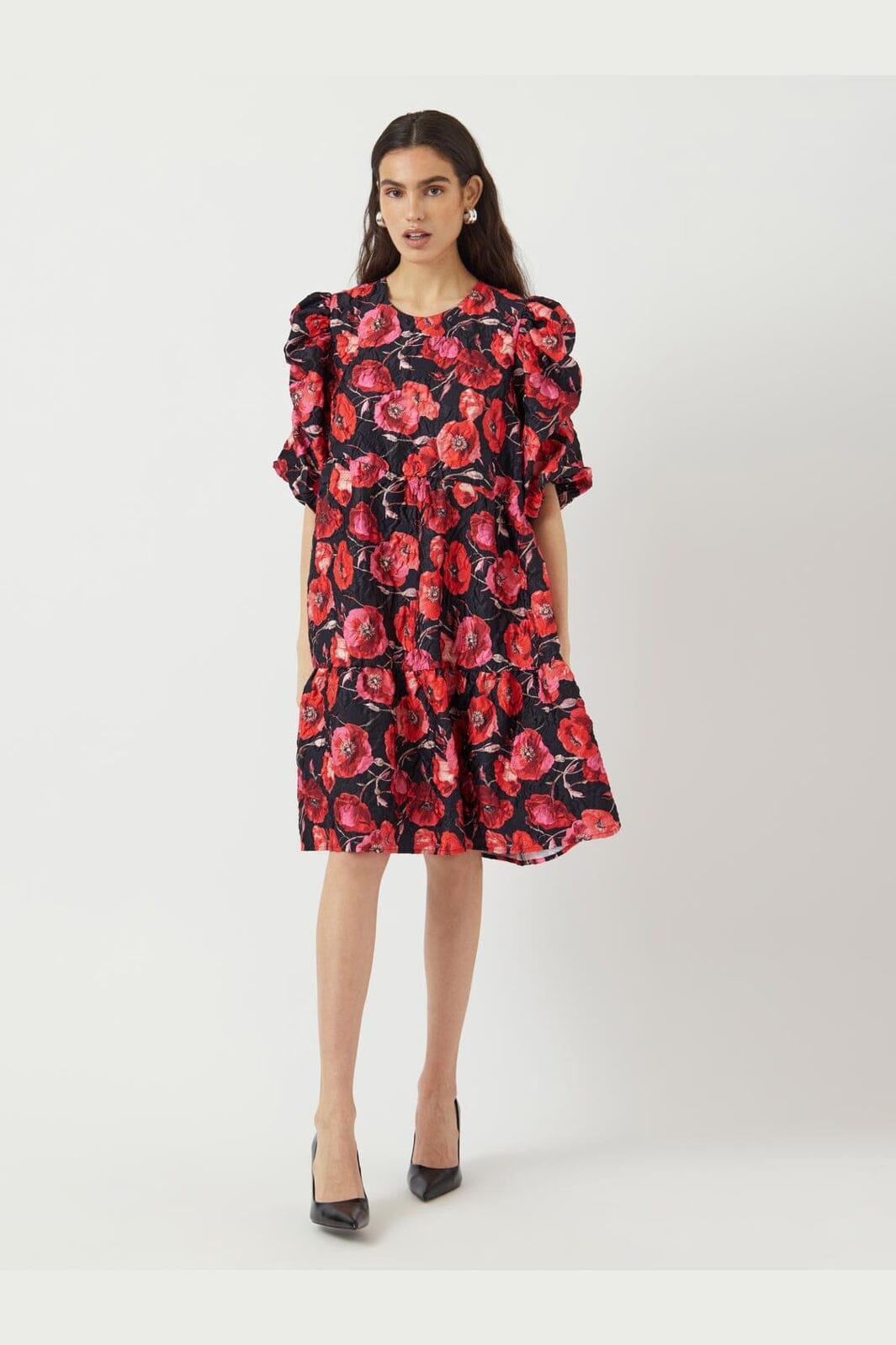YAS - Yaspoppina 2/4 Dress - 4860928 Black Poppina Aop
