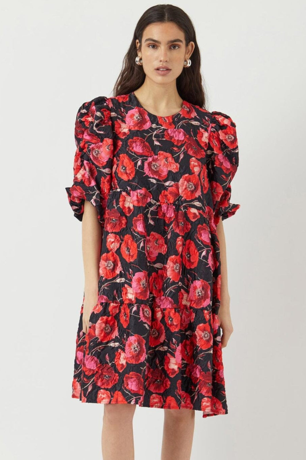 YAS - Yaspoppina 2/4 Dress - 4860928 Black Poppina Aop