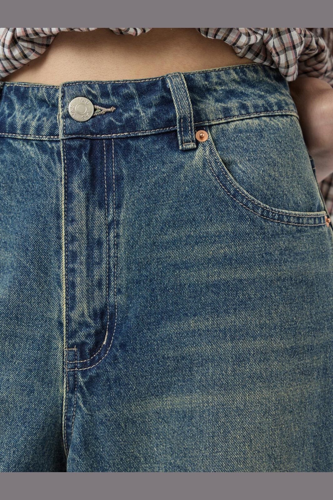 YAS - Yassiva Hmw Wide Jeans - 4828816 Medium Blue Denim Brown Wash