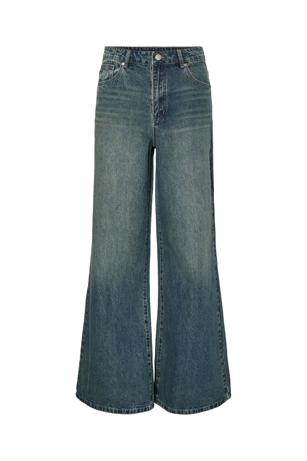 YAS - Yassiva Hmw Wide Jeans - 4828816 Medium Blue Denim Brown Wash