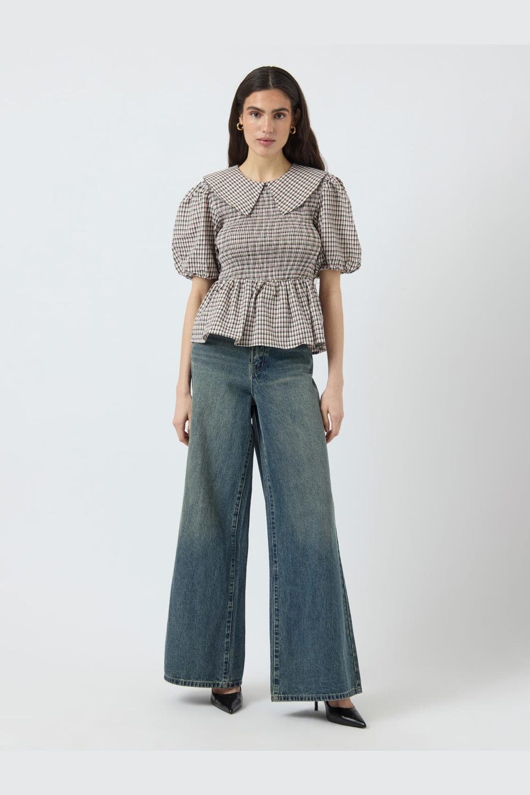 YAS - Yassiva Hmw Wide Jeans - 4828816 Medium Blue Denim Brown Wash