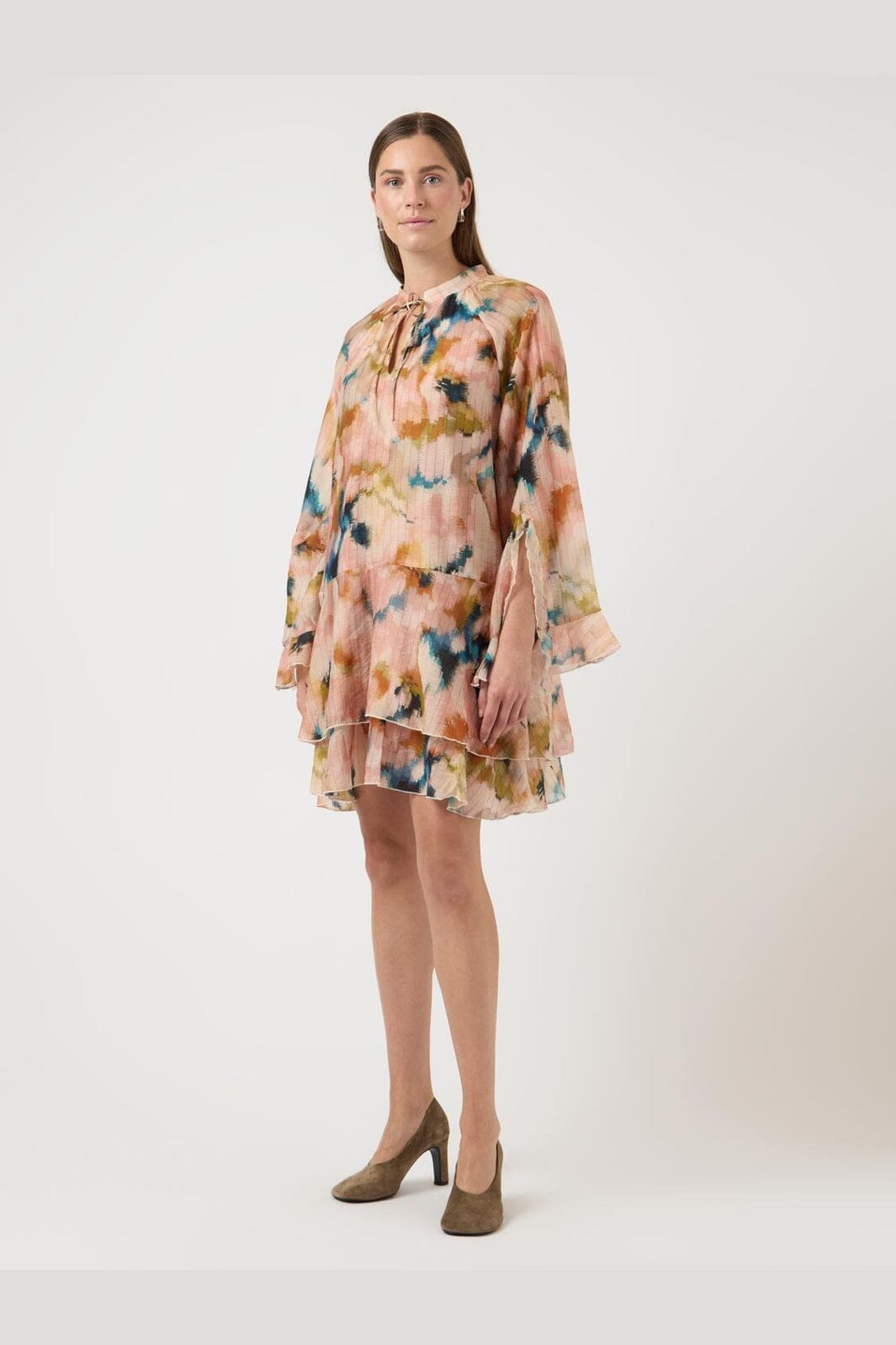 YAS - Yassoara Ls Dress - 4977625 Shadow Gray Sora Print