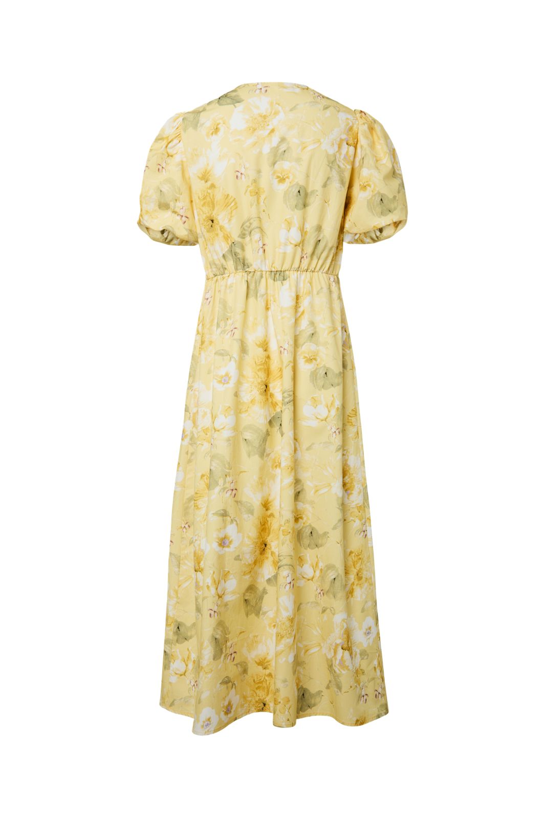YAS - Yasstray Ss Midi Dress - 5086730 Pale Banana Lemon Print