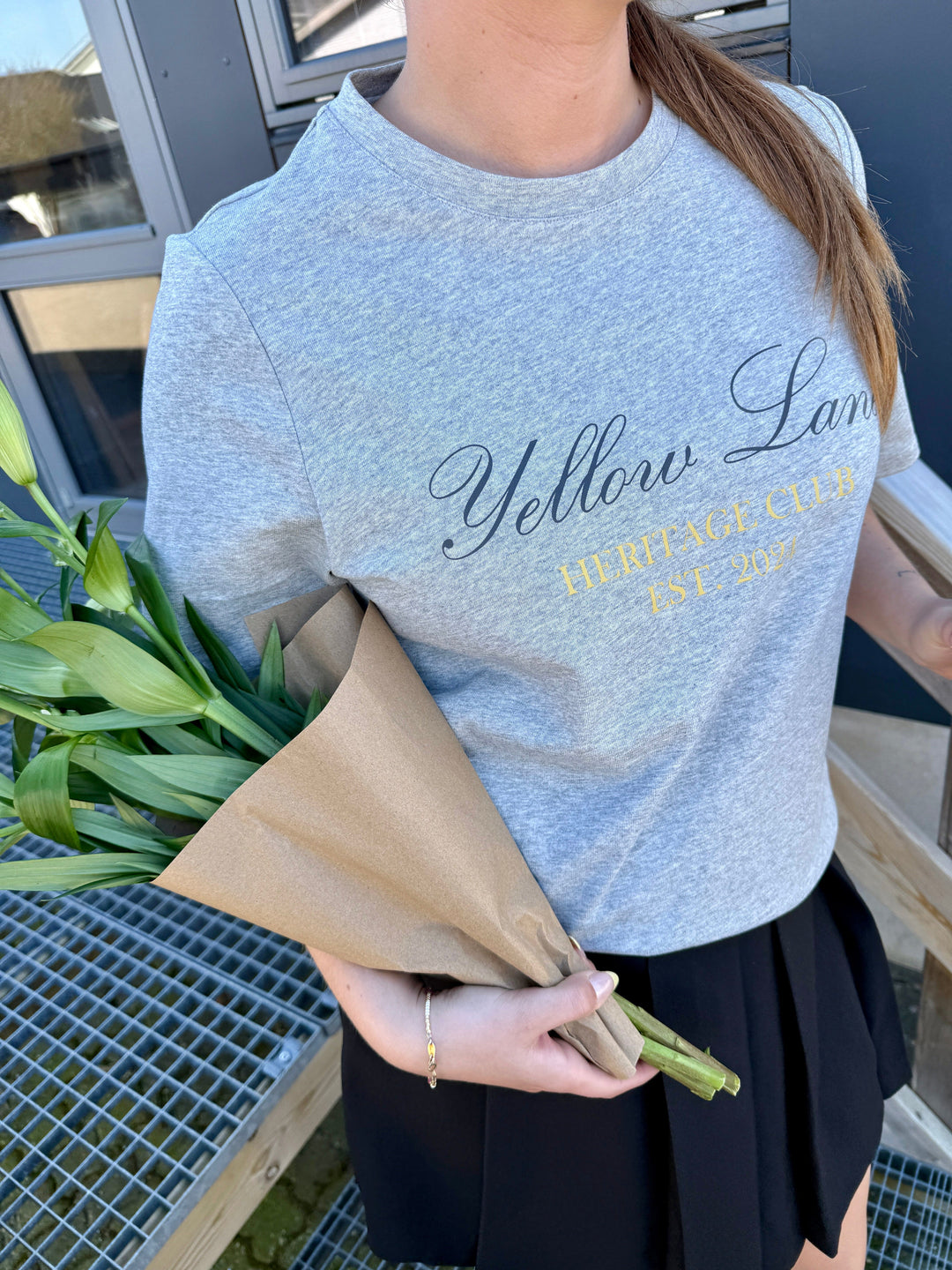 Yellow Lane - Varsity Tee 165589 - 133 - Grey Melange T-shirts 